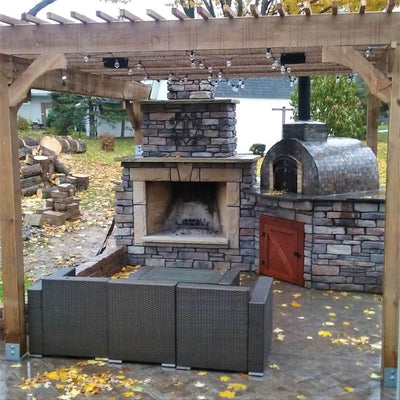 Outdoor Fireplace Pizza Oven Combo