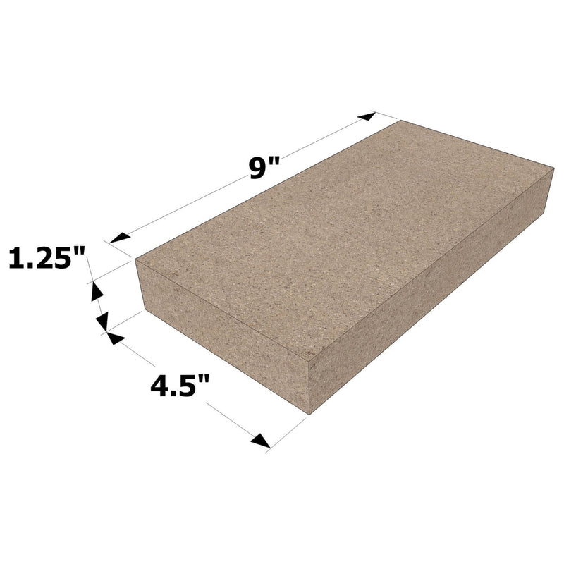 Fire brick splits, the 1¼-inch-thick version of a standard fire brick
