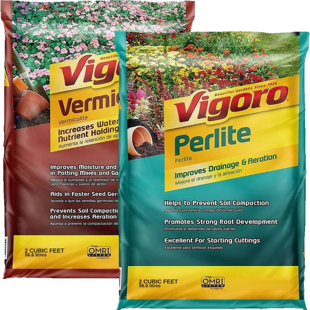 Vigoro perlite and vermiculite 2 cubic foot bags used to make pizza oven hearth insulation