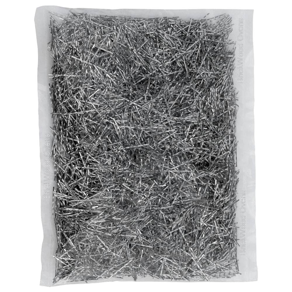 1 lb bag of BrickWood 304 stainless steel needles, reinforcing fibers for castable refractory in pizza ovens