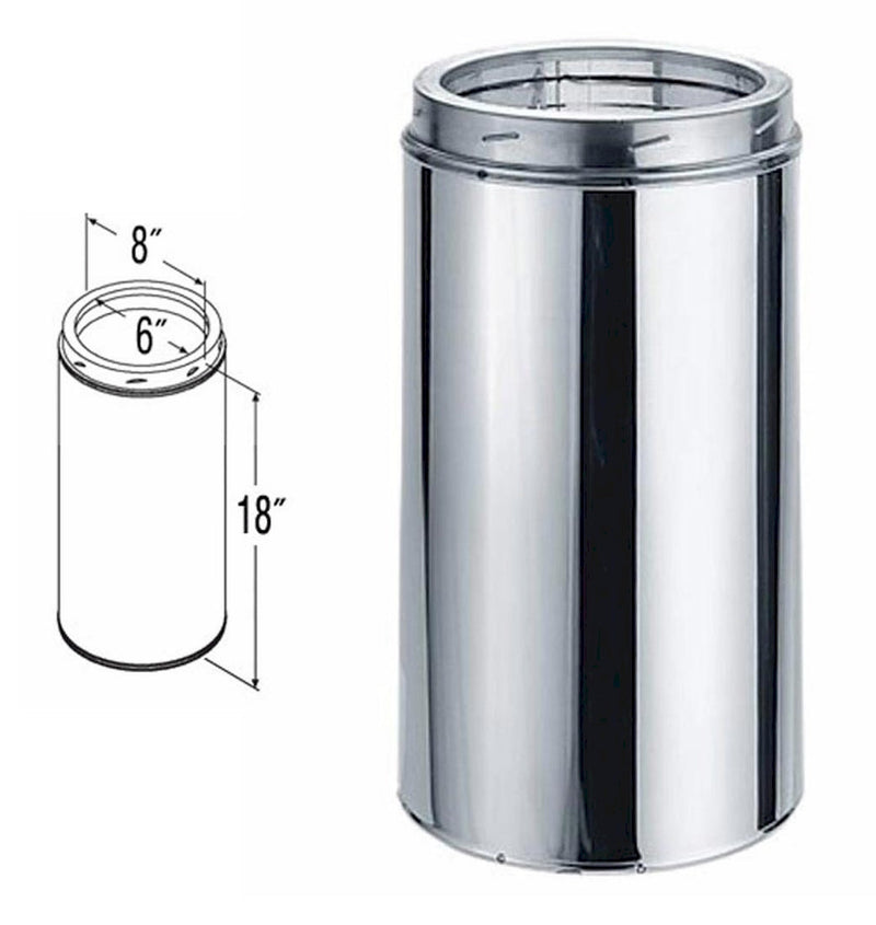 DuraTech - 6" x 12" Stainless Steel Double-Wall Chimney Pipe
