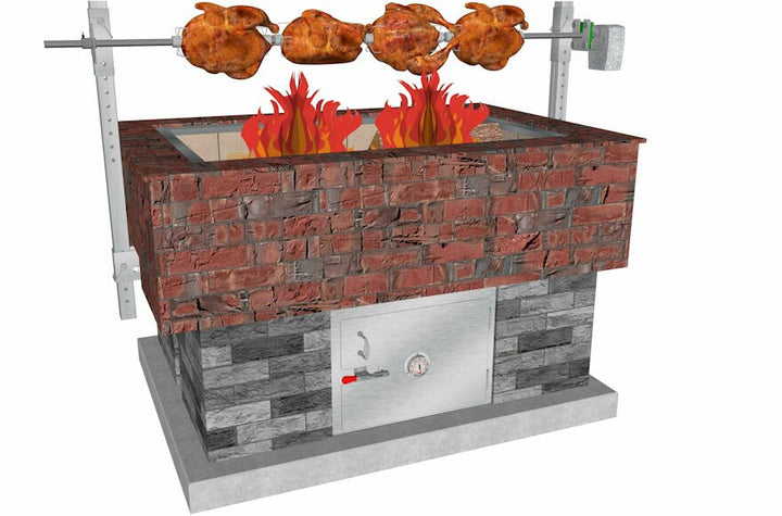 BrickWood Box Rotisserie - Electric &amp; Manual (Off-the-Grid)