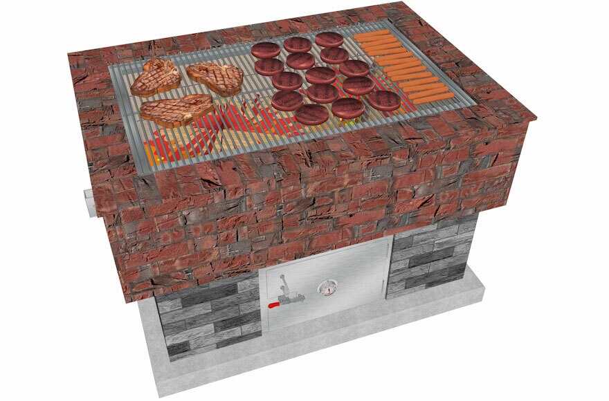 BrickWood Box Wood-Fired BBQ with 7 Different Griddles &amp; Grills