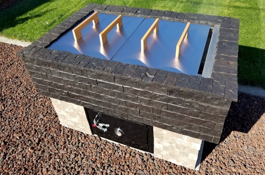 304 Grade Stainless Steel Smoker Doors with Red Oak Handles