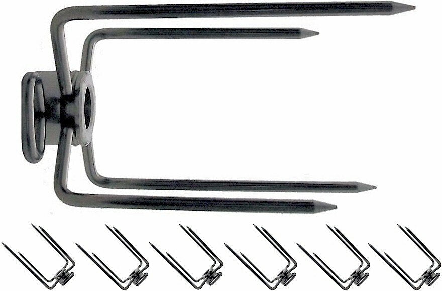 304 GRADE STAINLESS STEEL SPIT FORKS - 6PCS / 3 SETS
